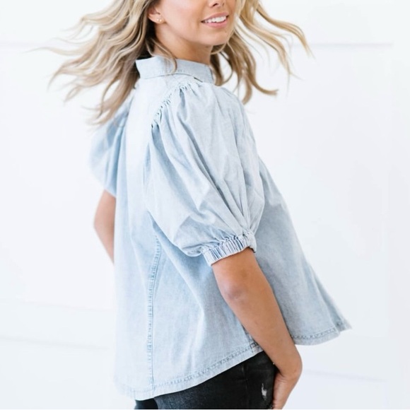 Aaron & Amber Denim Top Size M. NWOT - Picture 6 of 7